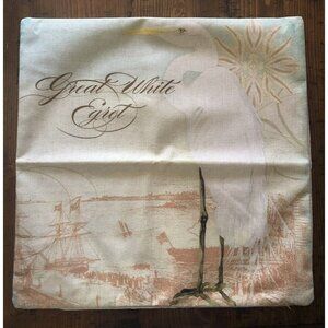 Decorative Pillow Cover Couch Chair 2 pc Set Beach Coastal Bird 17.5"x17.5'' NEW